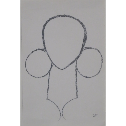 1007 - DONALD BAIN (SCOTTISH 1904-1979)ABSTRACTED FIGUREGraphite on paper, signed lower right, 20 x 13cm&nb... 