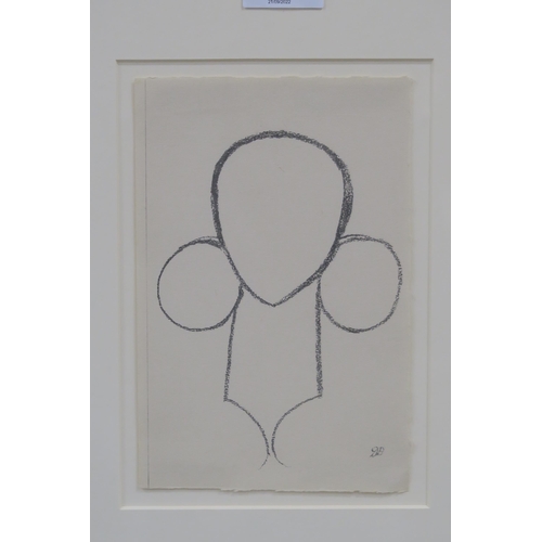 1007 - DONALD BAIN (SCOTTISH 1904-1979)ABSTRACTED FIGUREGraphite on paper, signed lower right, 20 x 13cm&nb... 