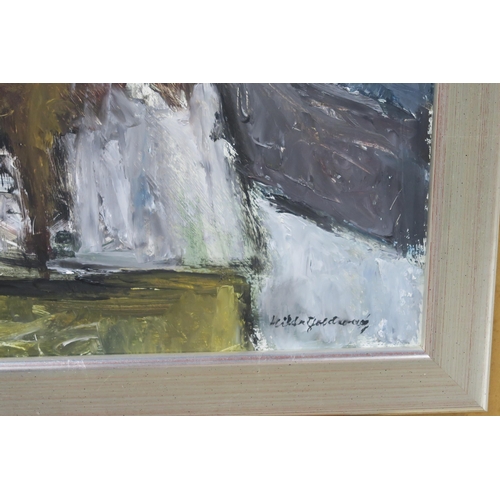 1016 - HILDA GOLDWAG (SCOTTISH 1912-2008) LANDSCAPE Oil on board, signed lower right, 95 x 60cm... 