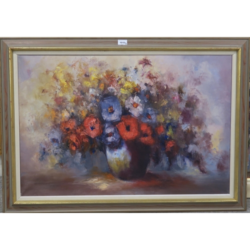 1018 - SCOTTISH SCHOOLSTILL LIFES Oil on canvas, one indistinctly signed lower right, 60 x 90cm (2)... 