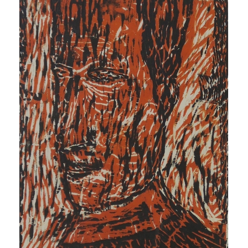 1028A - DOUGLAS THOMSON (SCOTTISH b.1955) VOLTE FACE II Woodcut, signed lower right, inscribed, numbered (4/... 