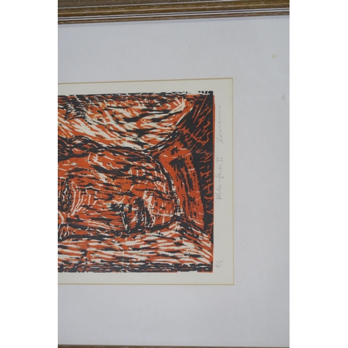 1028A - DOUGLAS THOMSON (SCOTTISH b.1955) VOLTE FACE II Woodcut, signed lower right, inscribed, numbered (4/... 