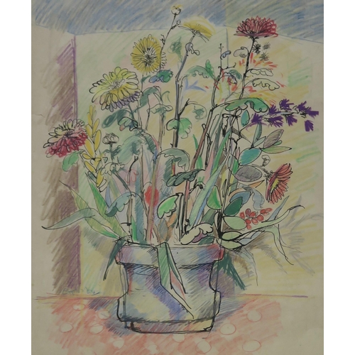 1054 - WILLIAM CROSBIE RSA RGI (1915-1999)STILL LIFE, FLOWERS IN POT Ink/pencil, signed lower left, 51... 