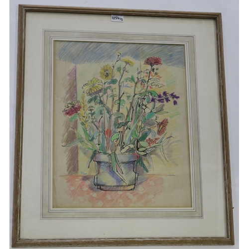 1054 - WILLIAM CROSBIE RSA RGI (1915-1999)STILL LIFE, FLOWERS IN POT Ink/pencil, signed lower left, 51... 