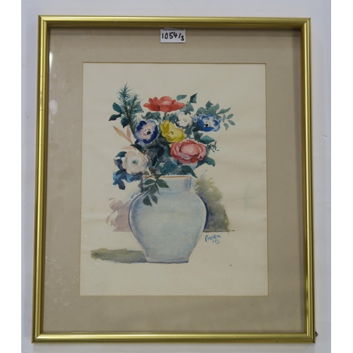 1054 - WILLIAM CROSBIE RSA RGI (1915-1999)STILL LIFE, FLOWERS IN POT Ink/pencil, signed lower left, 51... 