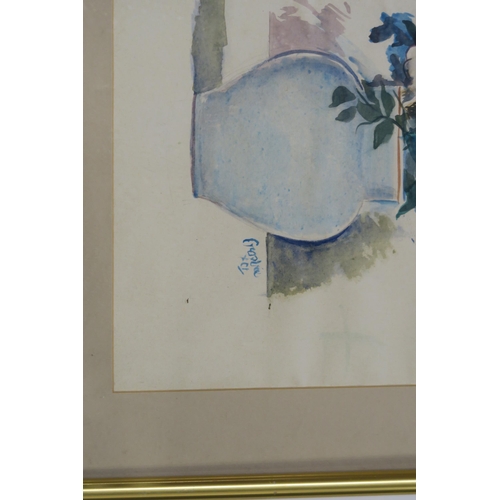 1054 - WILLIAM CROSBIE RSA RGI (1915-1999)STILL LIFE, FLOWERS IN POT Ink/pencil, signed lower left, 51... 