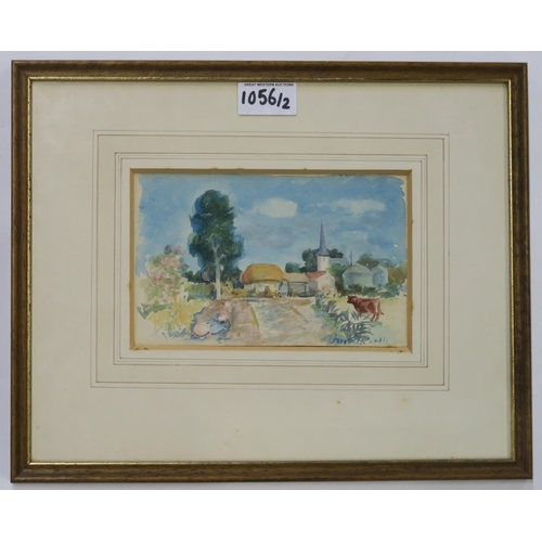 1056 - WILLIAM CROSBIE RSA RGI (1915-1999)CATHEDRAL CLOSE, 1986 Watercolour, signed and inscribed lowe... 