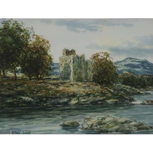 941 - JAMES HAMILTON GLASS Glengarry Castle, signed, watercolour, 28 x 36cm and three others (4)... 