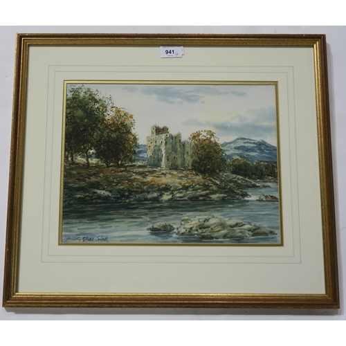 941 - JAMES HAMILTON GLASS Glengarry Castle, signed, watercolour, 28 x 36cm and three others (4)... 