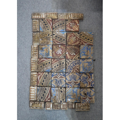 230 - A collection of Minton encaustic floor tiles