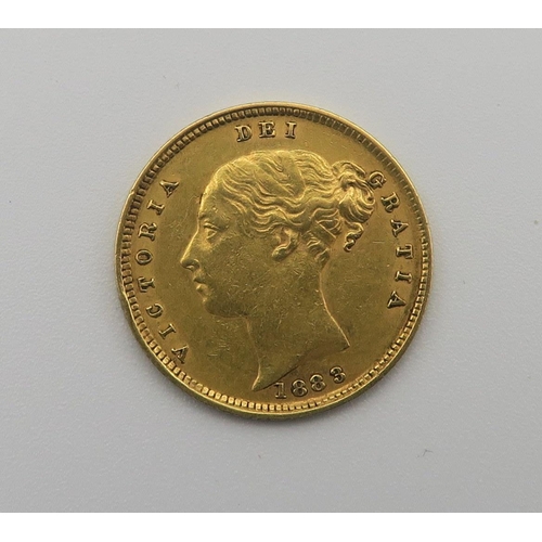 509 - A Victoria gold Shield Half Sovereign, 1883