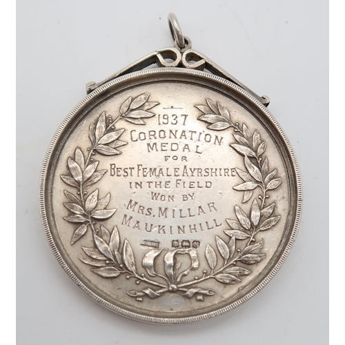 546 - A Birmingham silver agricultural medal awarded by the Kilmacolm and Port Glasgow Agricultural Societ... 