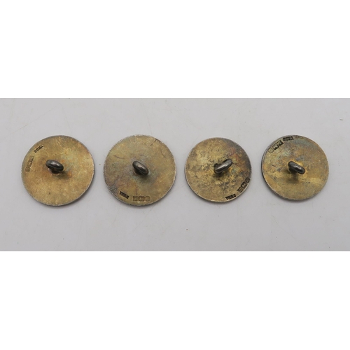 552 - EDINBURGH/GOLFING INTERESTA set of four hallmarked silver buttons for Bruntsfield Links Golfing Soci... 