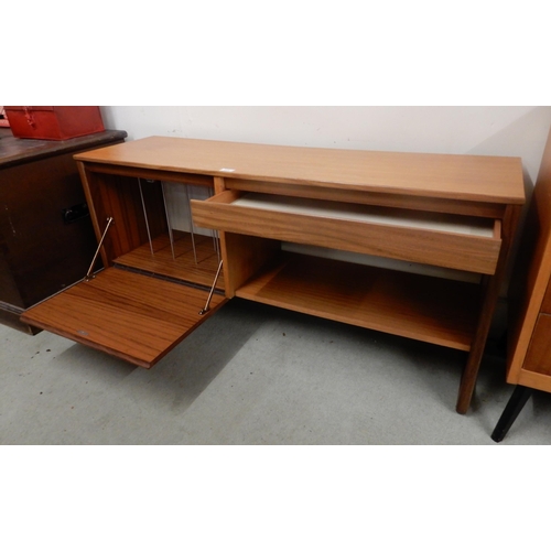 113 - Mid 20th century teak record stereo cabinet