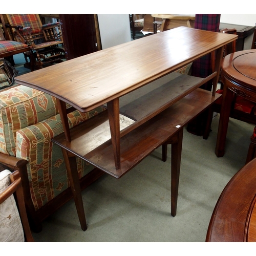 126 - A mid 20th century teak coffee table and a mahogany side table (2)