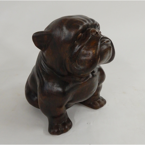 28 - A terracotta garden ornament of a British bulldog