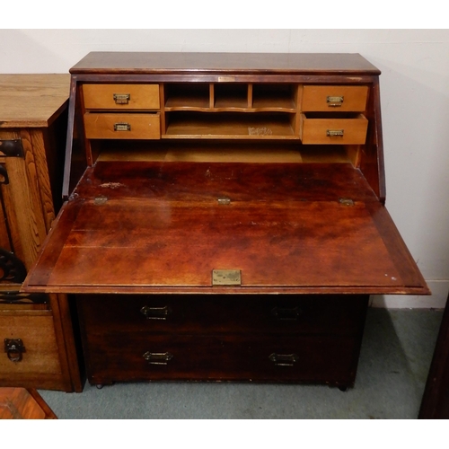 45 - A 20th century mahogany writing bureau
