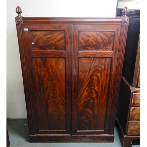 46 - A late Victorian mahogany two door wardrobe