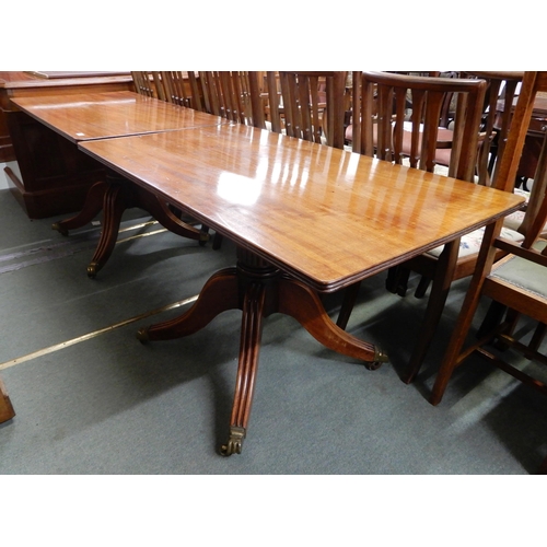 50 - A pair of 19th century mahogany tables on quadrupedal bases (2)