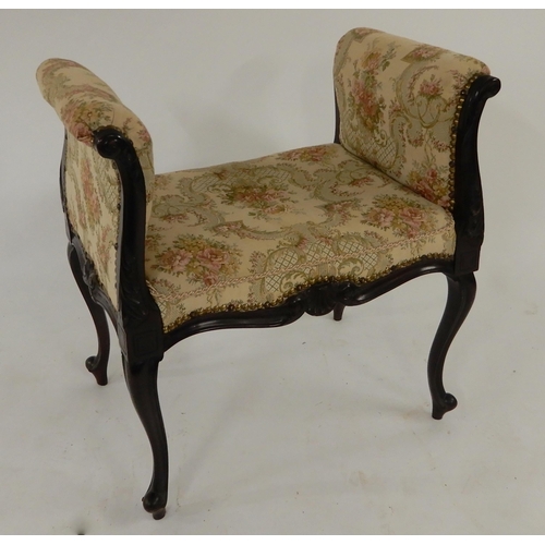 69 - A 20th century upholstered stool and a mahogany writing bureau (2)