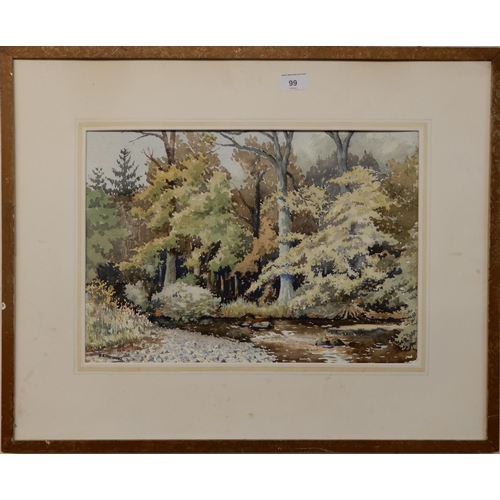 99 - A framed watercolour signed S.A. Urquhart