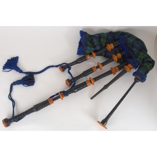 530C - A set of Kintail Scottish Highland bagpipes with faux ivory mounts