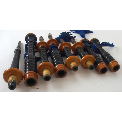 530C - A set of Kintail Scottish Highland bagpipes with faux ivory mounts