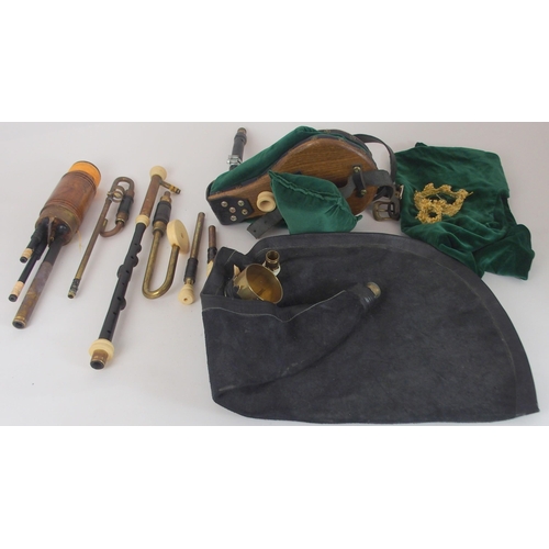 531B - Irish Uilleann bagpipes by Michael Vignoles Galway with faux ivory mounts