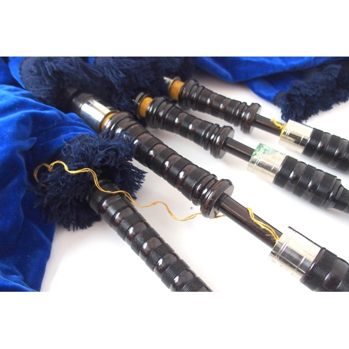 532B - BORDER SMALLPIPES, a set of parlour pipes with faux ivory caps and white metal ferrules