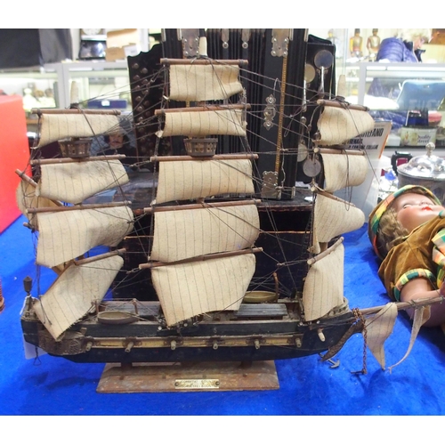 536 - A steel reed Professional Accordeon and a model ship, Corbeta Bounti Siglo XVII