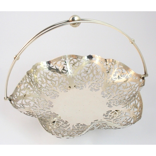 151 - A silver swing handled basket