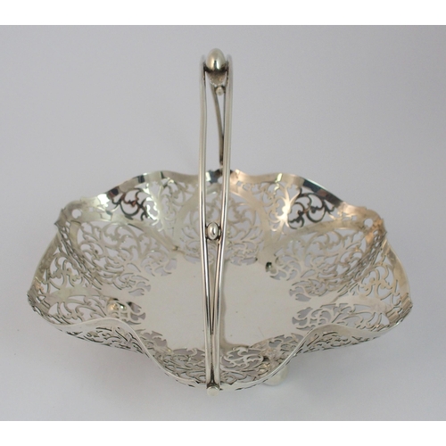 151 - A silver swing handled basket