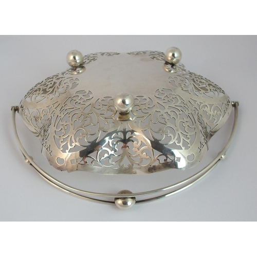 151 - A silver swing handled basket