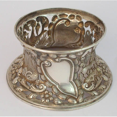 156 - A silver dish ring