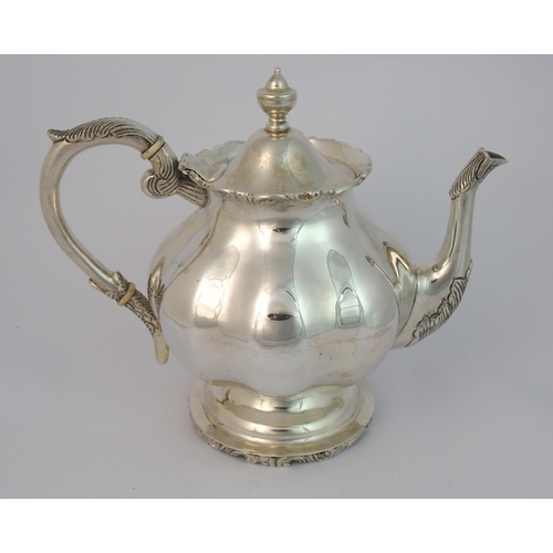 157 - A Mexican silver three piece tea service