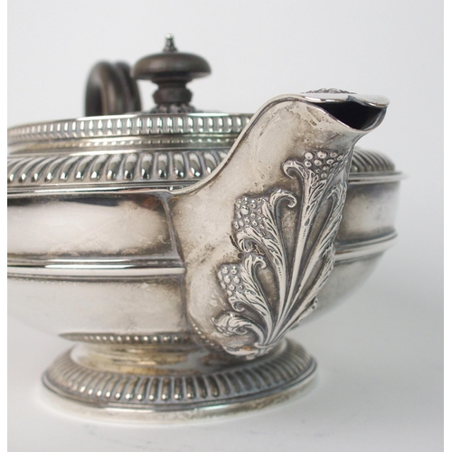 159 - A silver four piece tea service