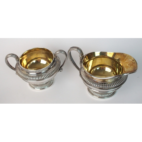 159 - A silver four piece tea service