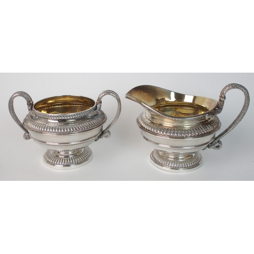 159 - A silver four piece tea service