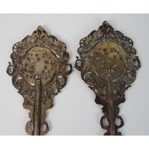 160 - A pair of Dutch silver servers