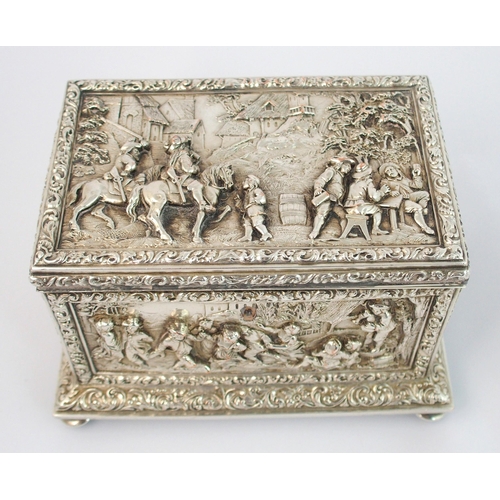 169 - A silver plated jewellery casket