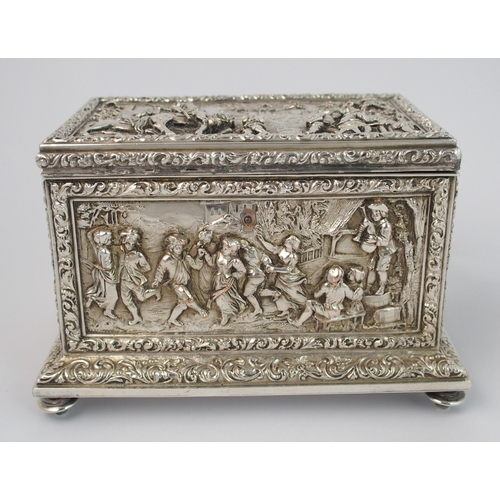 169 - A silver plated jewellery casket