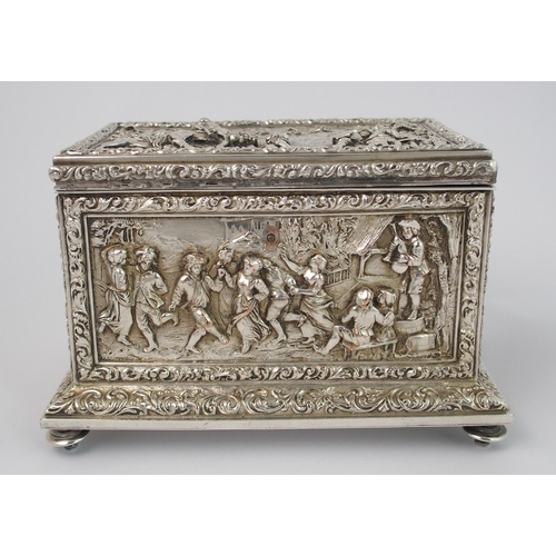 169 - A silver plated jewellery casket