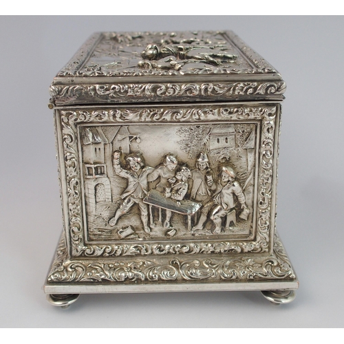 169 - A silver plated jewellery casket