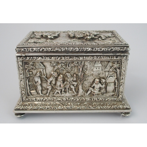 169 - A silver plated jewellery casket