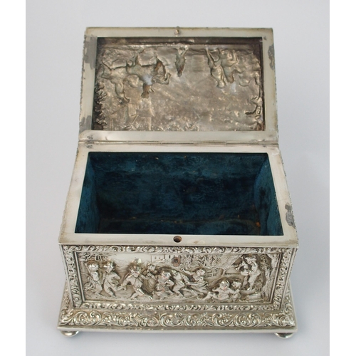 169 - A silver plated jewellery casket