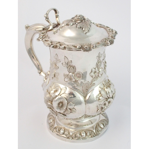 170 - A Victorian silver lidded tankard