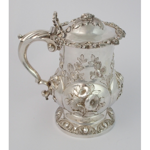 170 - A Victorian silver lidded tankard