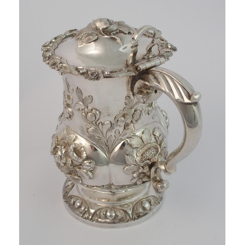 170 - A Victorian silver lidded tankard