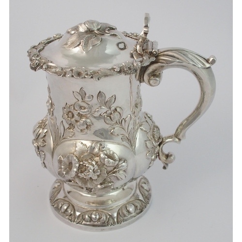 170 - A Victorian silver lidded tankard