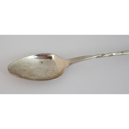 176 - A rare Scottish Provincial silver twist mash spoon